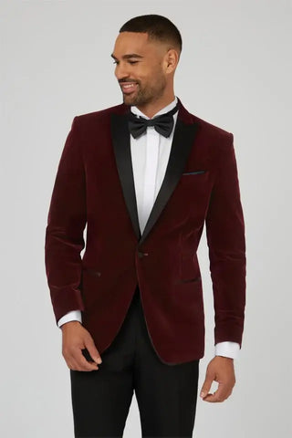 Antique Rogue Burgundy Velvet Dresswear Jacket - Jackets