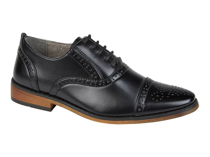 Goor Men's Burnished Capped Lace Oxford Brogue Shoes