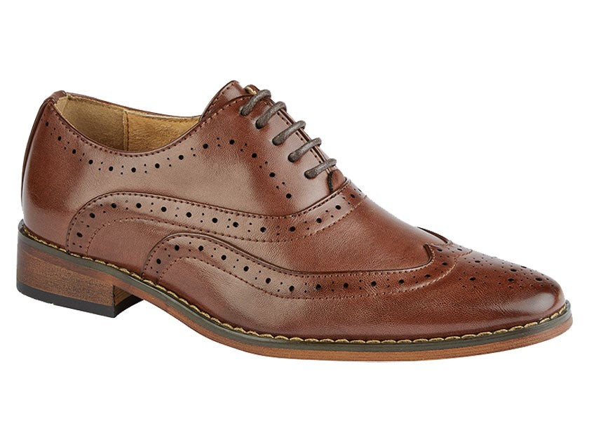 Goor Men's 5 Eye Wing Capped Brogue Oxford Shoe