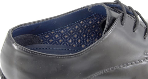 Roamers Gibson Black Hi-Shine Leather Shoes