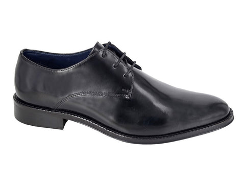 Roamers Gibson Black Hi-Shine Leather Shoes