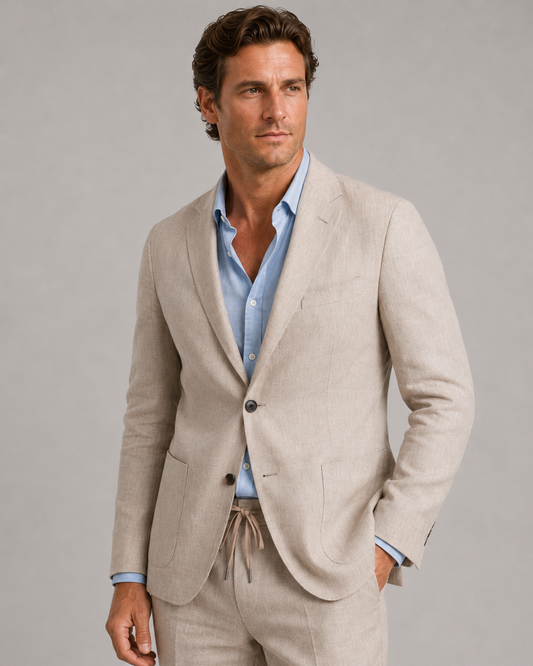Michael Kors Stone Premium Pure Linen Suit Jacket 1122