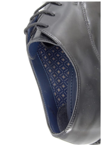 Roamers Gibson Black Hi-Shine Leather Shoes