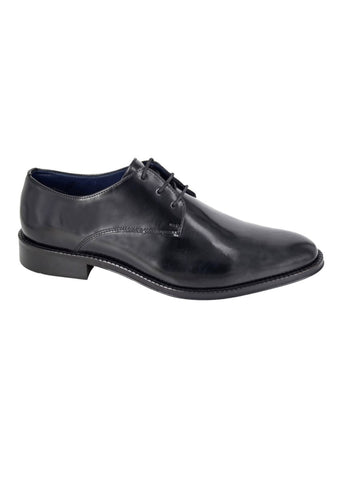Roamers Gibson Black Hi-Shine Leather Shoes