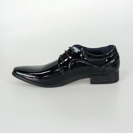 Cavani Scott Black Patent Mens Leather Shoes - Shoes 1000