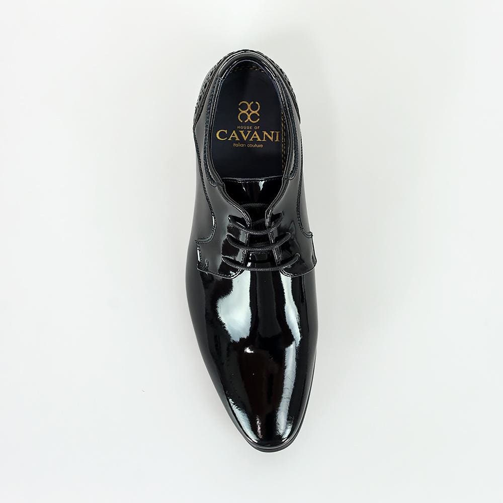 Cavani Scott Black Patent Mens Leather Shoes - Shoes