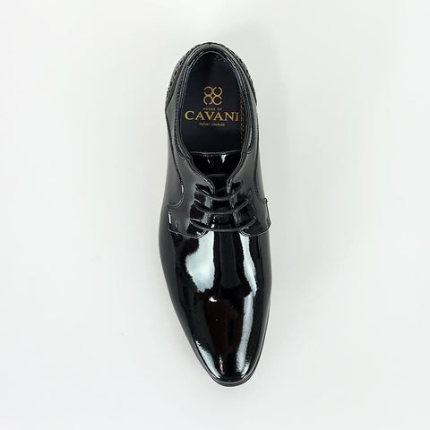 Cavani Scott Black Patent Mens Leather Shoes - Shoes