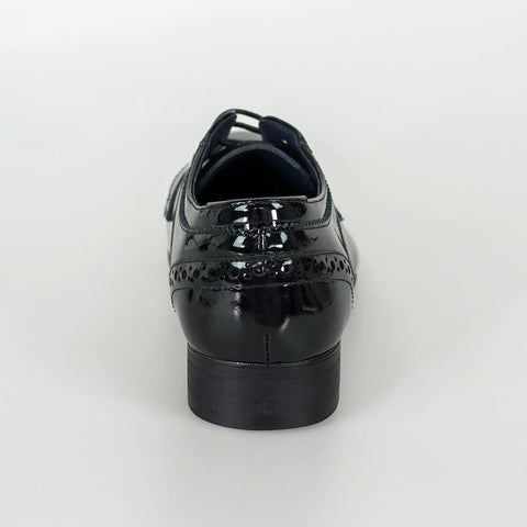 Cavani Scott Black Patent Mens Leather Shoes - Shoes