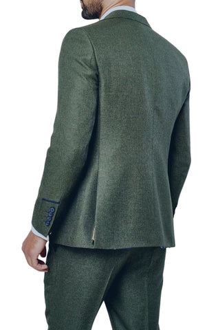 Fratelli Robbie Men’s Olive Green Tweed Blazer - Jackets