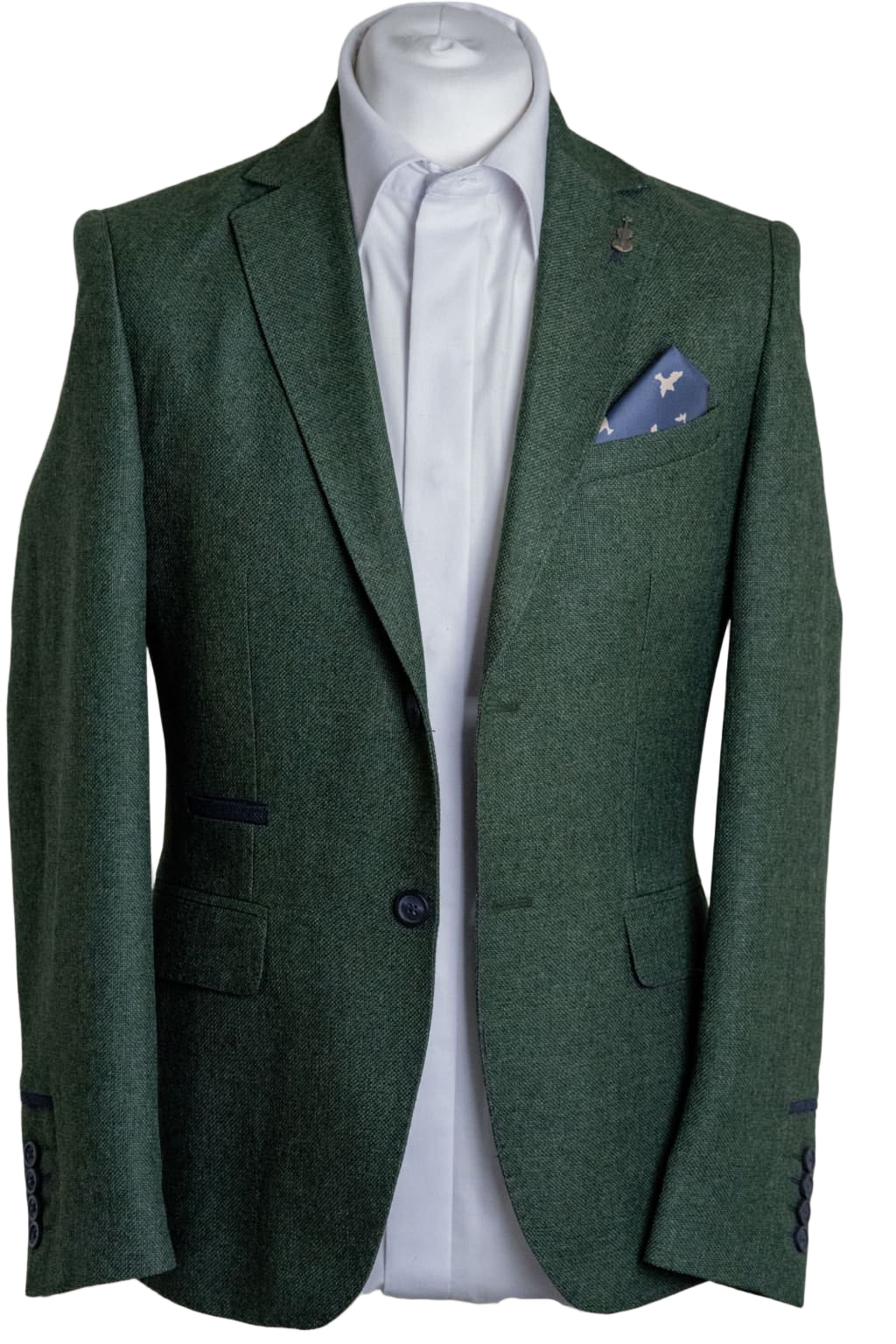 Fratelli Robbie Men’s Olive Green Tweed Blazer - 36R - Jackets