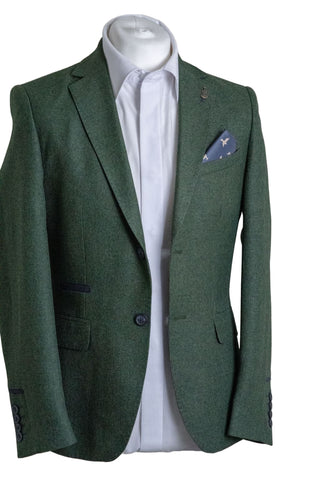 Fratelli Robbie Men’s Olive Green Tweed Blazer - Jackets
