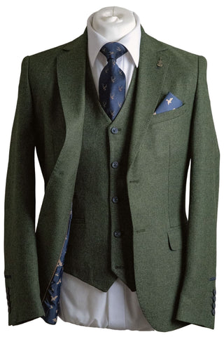 Fratelli Robbie Men’s Olive Green Tweed Blazer - Jackets