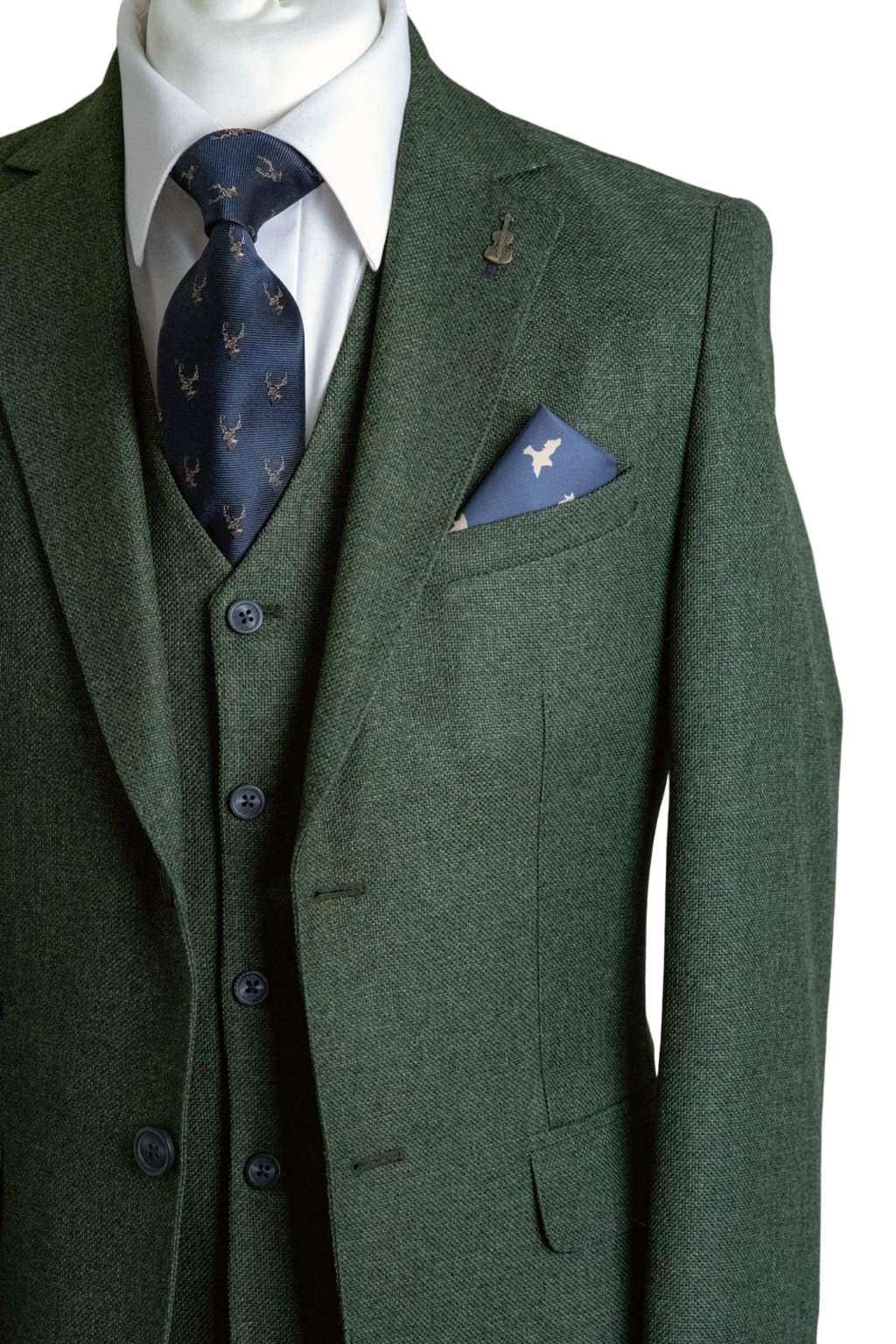 Fratelli Robbie Men’s Olive Green Tweed Blazer - Jackets