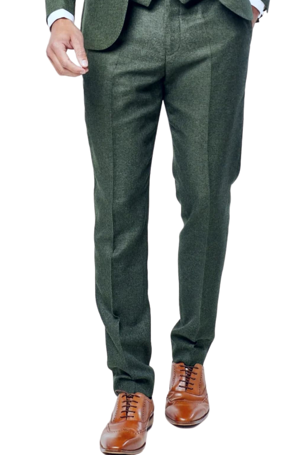 Fratelli Robbie Men’s Olive Green Tweed Suit - Suits