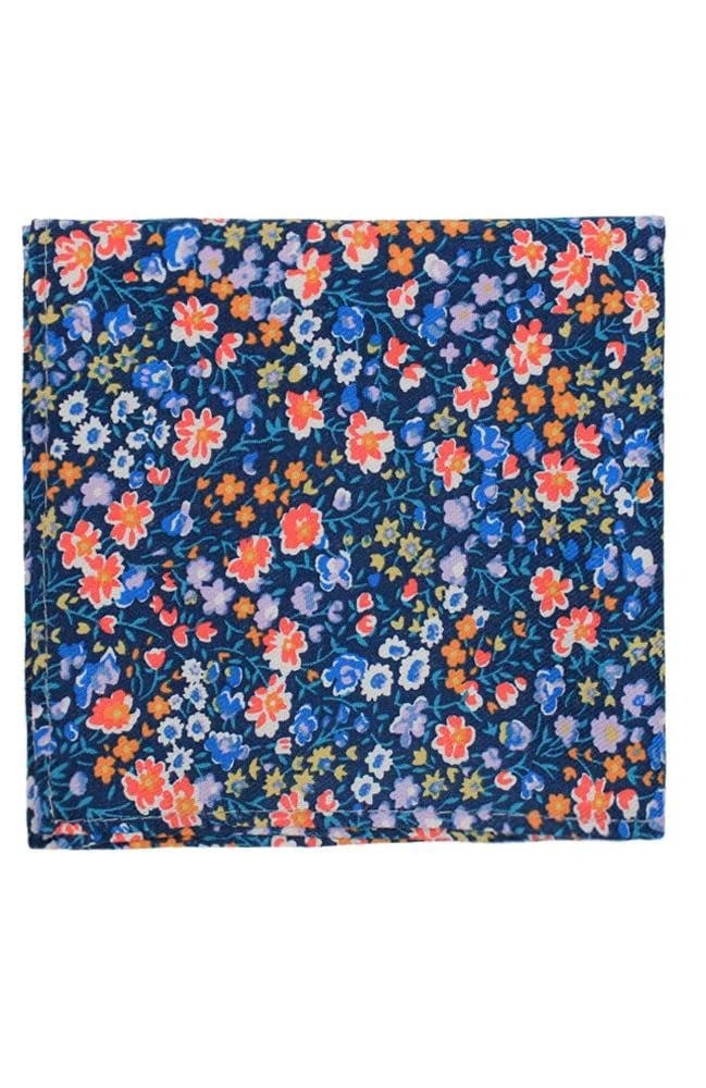 LA Smith Blue Men’s Liberty Fabric Pocket Square - Accessories
