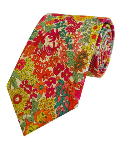 LA Smith Pink Men’s Liberty Fabric Tie - Accessories