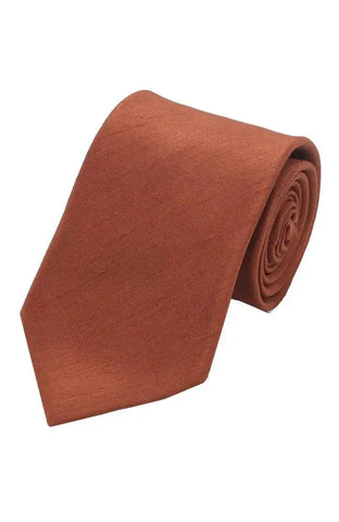 HIRE5 Plain Poly Shantung Tie - Dark Copper - Accessories