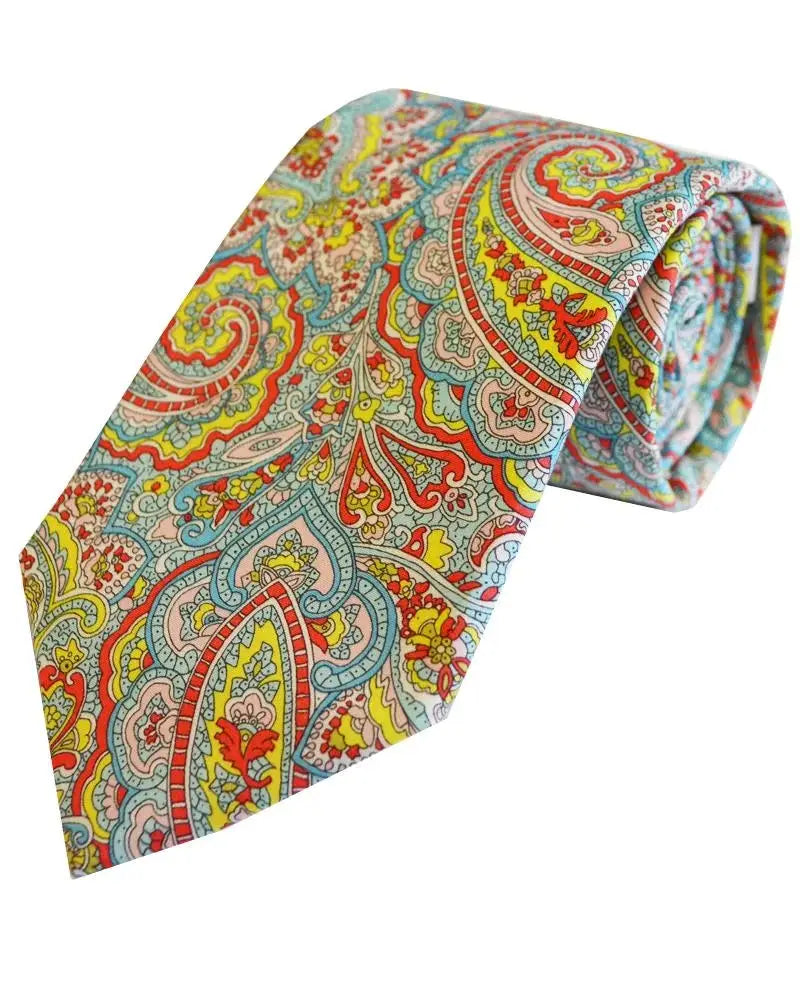 LA Smith Turquoise Men’s Liberty Fabric Tie - Accessories