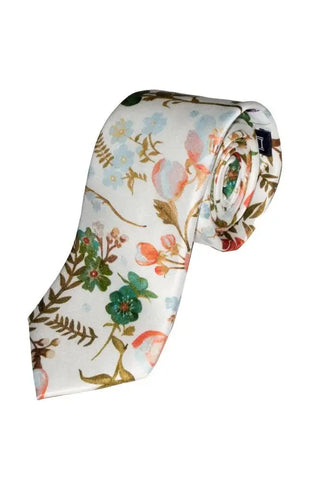 LA Smith White Men’s Liberty Fabric Tie - Accessories