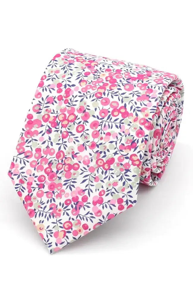 LA Smith Wiltshire Bud Liberty Art Fabric Ties - Pink - Accessories