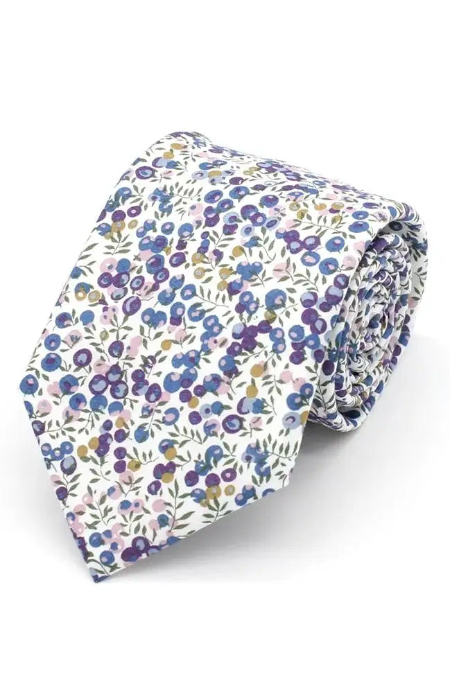 LA Smith Wiltshire Bud Liberty Art Fabric Ties - Blue - Accessories