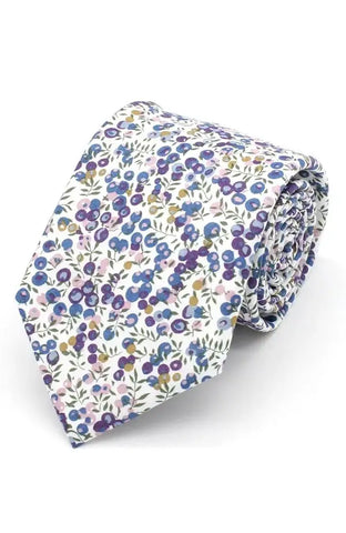 LA Smith Wiltshire Bud Liberty Art Fabric Ties - Blue - Accessories