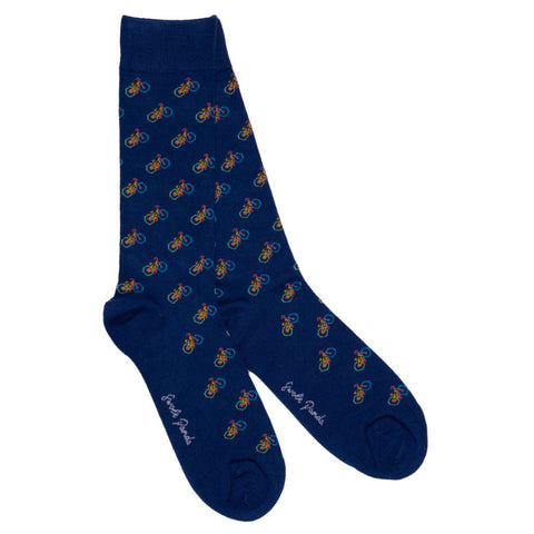 Blue Bicycle Bamboo Socks (Comfort Cuff)