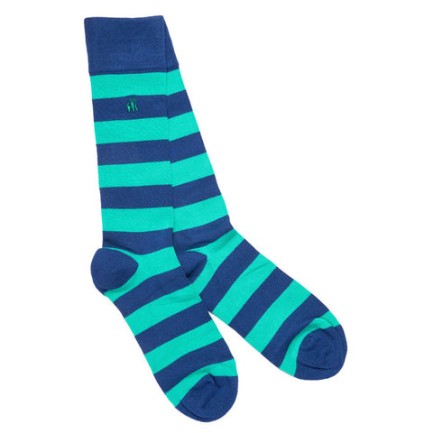 Lime Green Striped Bamboo Socks