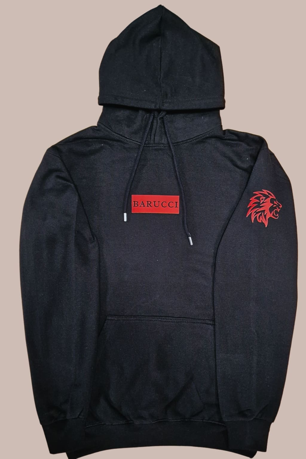 Barucci Joe Black Cotton-Blend Hoodie With Red Logo - Hoodie