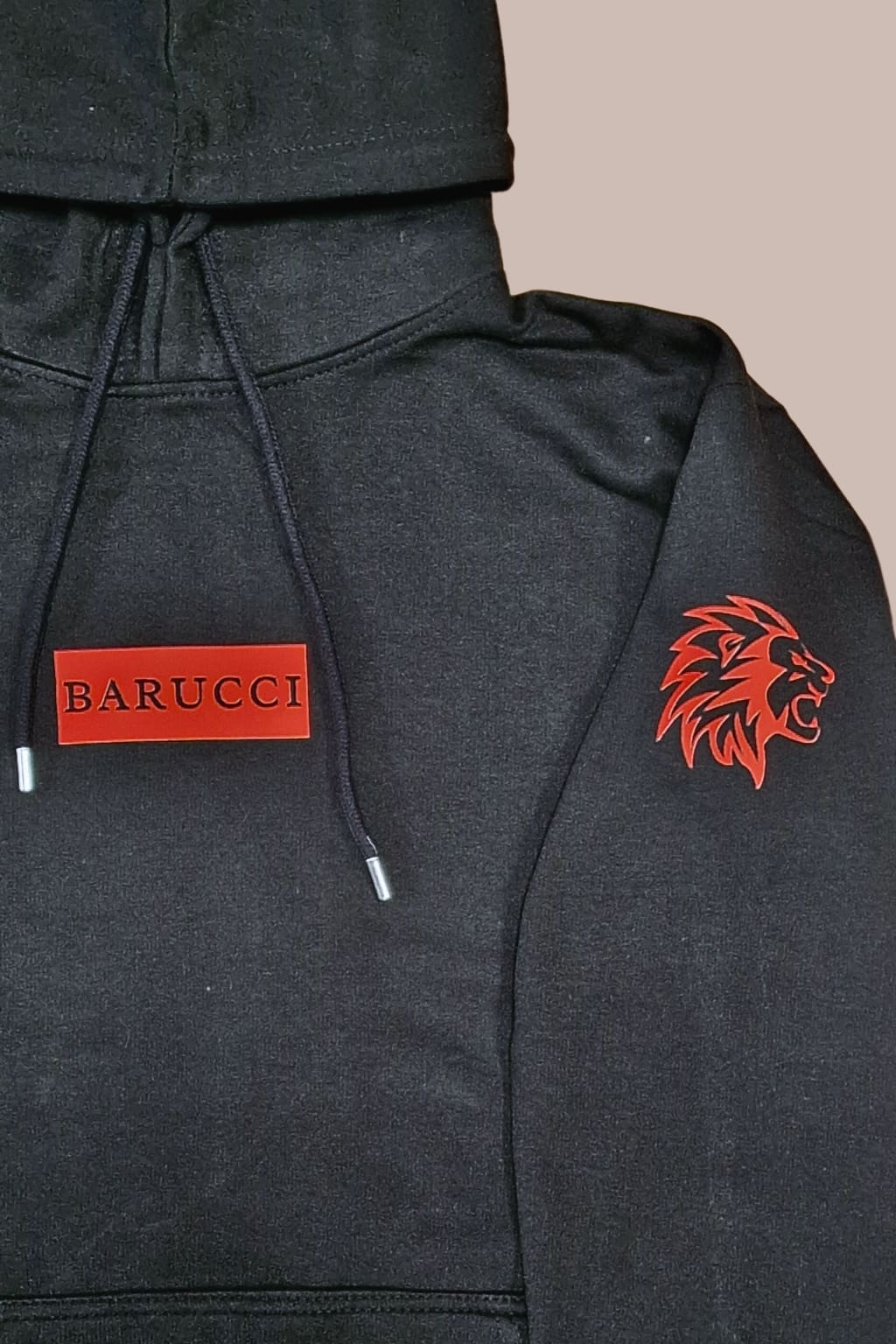 Barucci Joe Black Cotton-Blend Hoodie With Red Logo - Hoodie