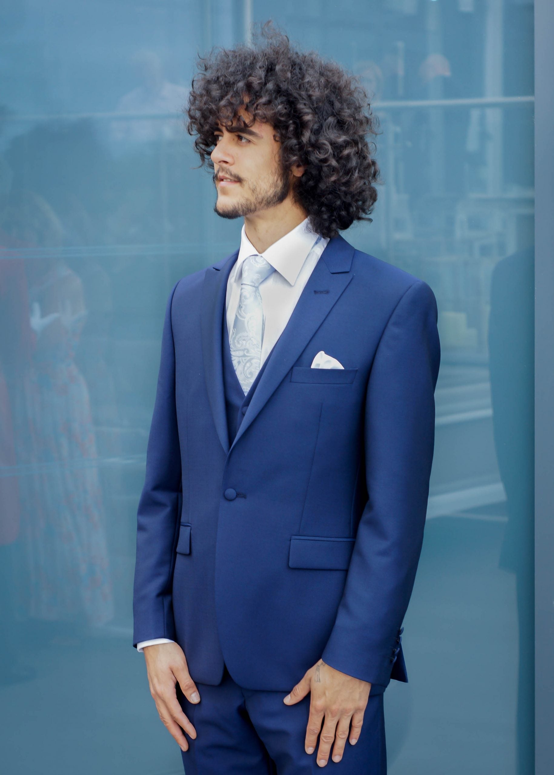 HIRE5 Swell Premim French Navy Grooms Suit