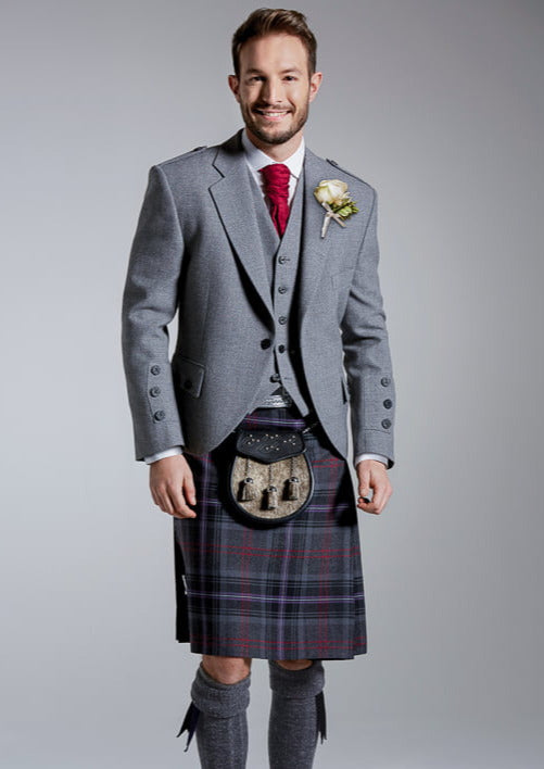 Premium Sterling Grey Tweed Jacket with Scotish Spirit Kilt Hire