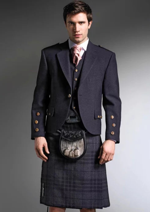 Premium Inverness Charcoal Tweed  Kilt Hire