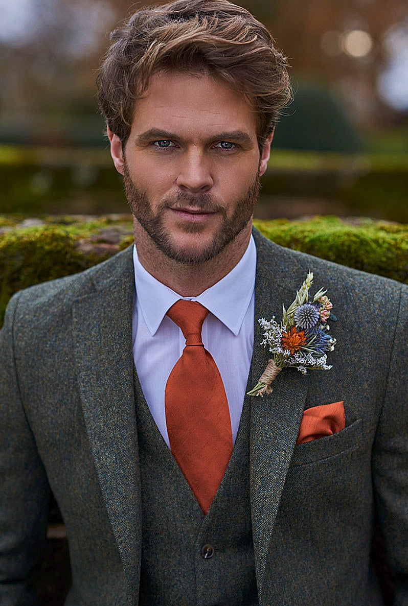 Appleton Olive Green Premium Tweed Suit Hire