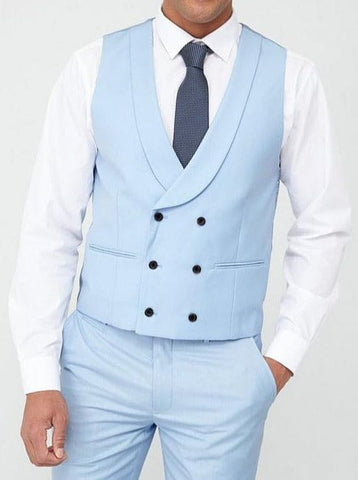 Skopes Sultano Sky Blue Slim Waistcoat - Waistcoats