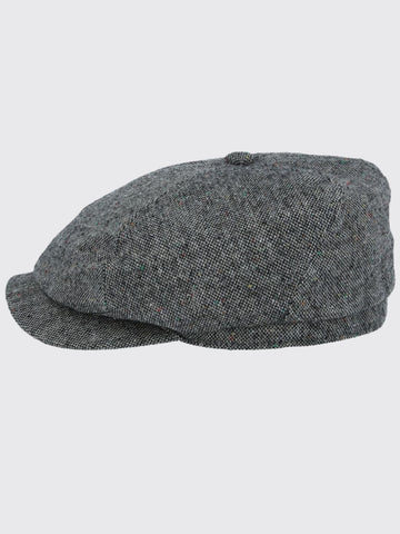 Barucci Elton Wool Blend Brown Donegal Tweed Baker Boy Cap - Accessories