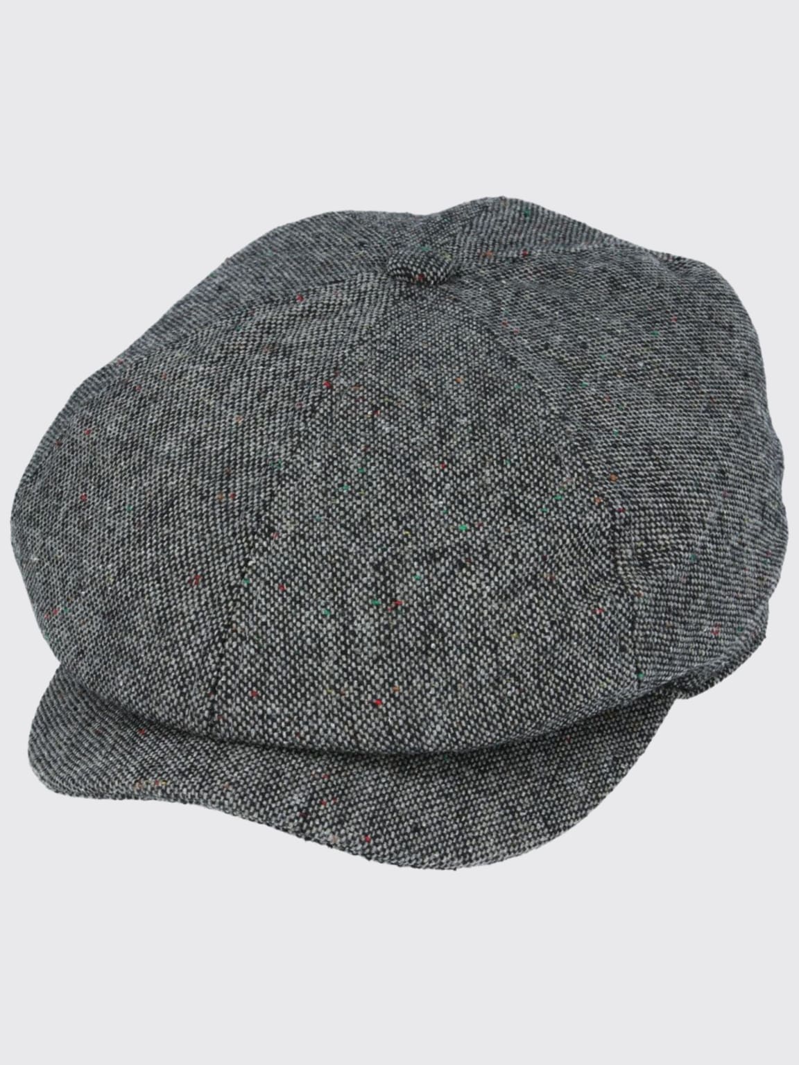 Barucci Elton Wool Blend Brown Donegal Tweed Baker Boy Cap - Grey / S | 56cm - Accessories