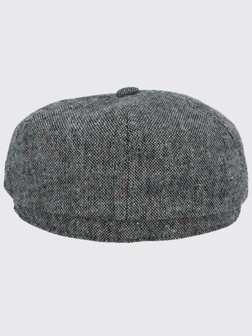 Barucci Elton Wool Blend Brown Donegal Tweed Baker Boy Cap - Accessories