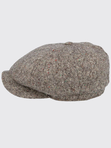 Barucci Elton Wool Blend Brown Donegal Tweed Baker Boy Cap - Accessories