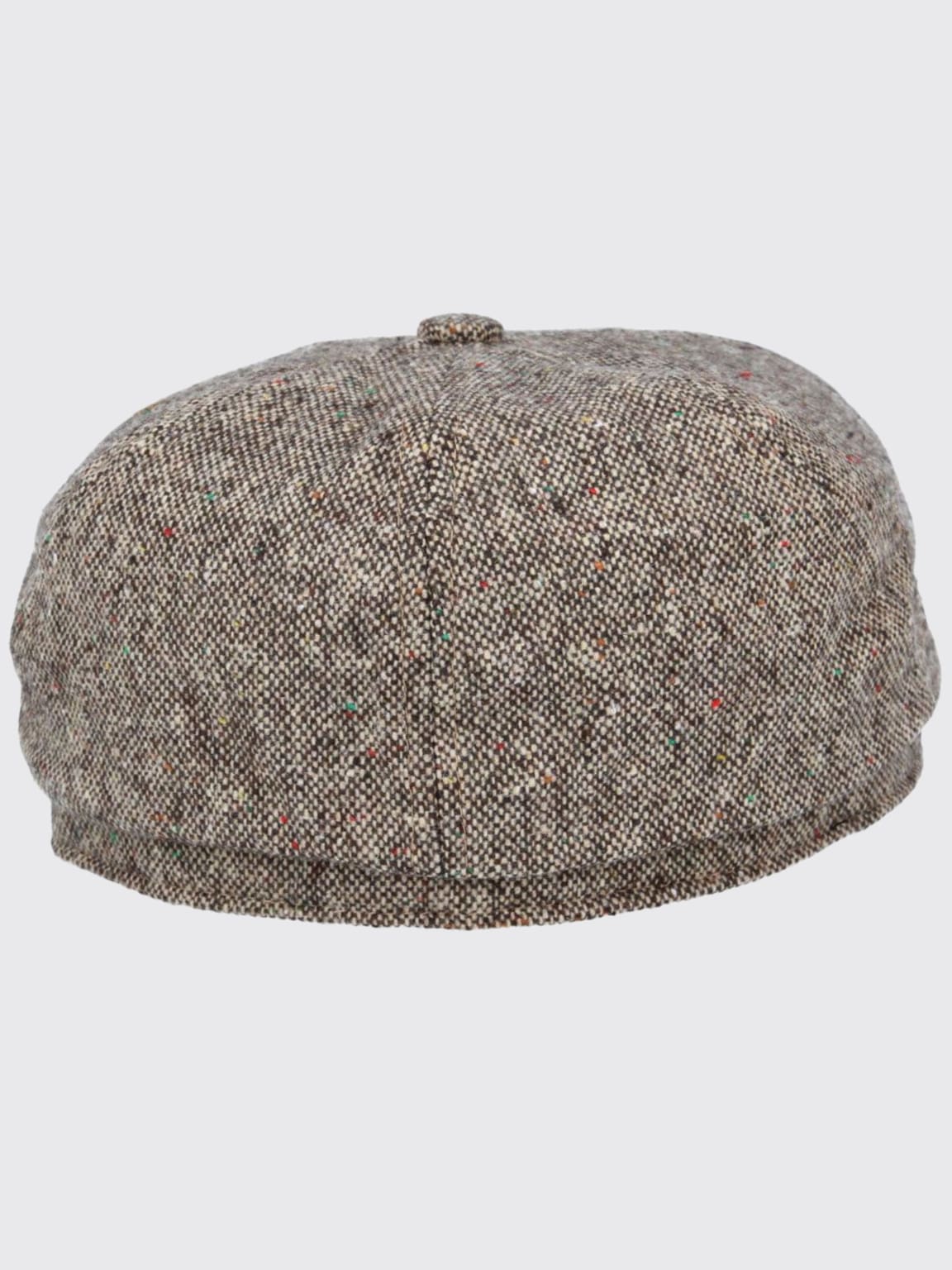 Barucci Elton Wool Blend Brown Donegal Tweed Baker Boy Cap - Accessories