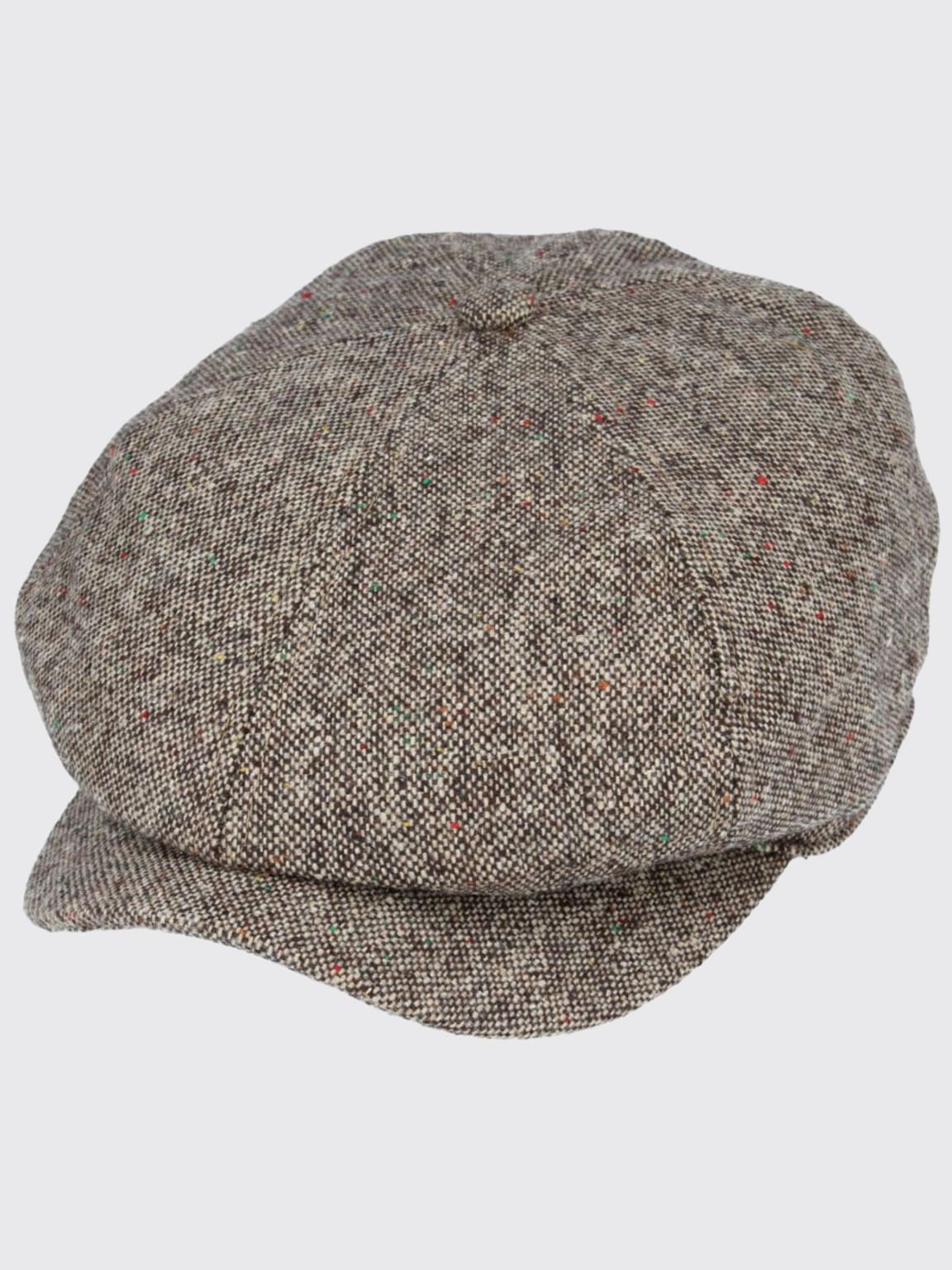 Barucci Elton Wool Blend Brown Donegal Tweed Baker Boy Cap - Brown / S | 56cm - Accessories