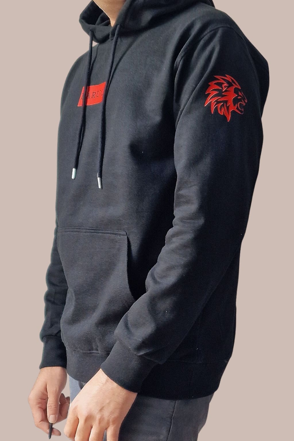 Barucci Joe Black Cotton-Blend Hoodie With Red Logo - Hoodie