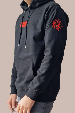 Barucci Joe Black Cotton-Blend Hoodie With Red Logo - Hoodie