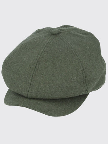 Barucci Simon Wool Blend Flannel Baker Boy Cap - GREEN / S/M - Accessories