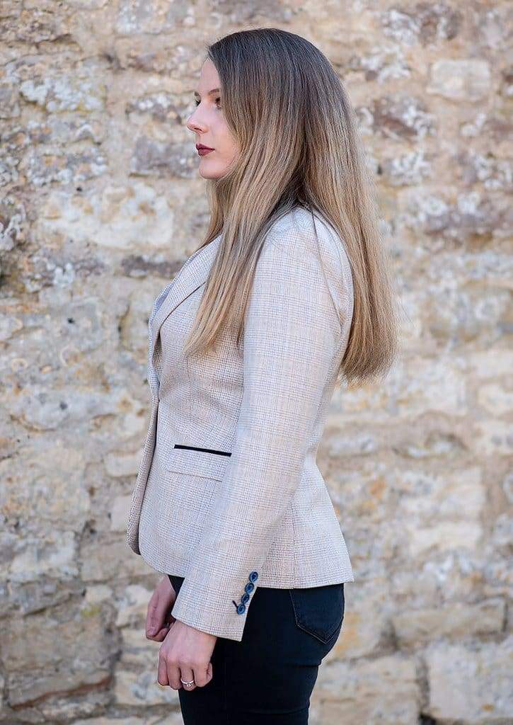 Cavani Caridi Beige Check Womens Blazer - Suit & Tailoring