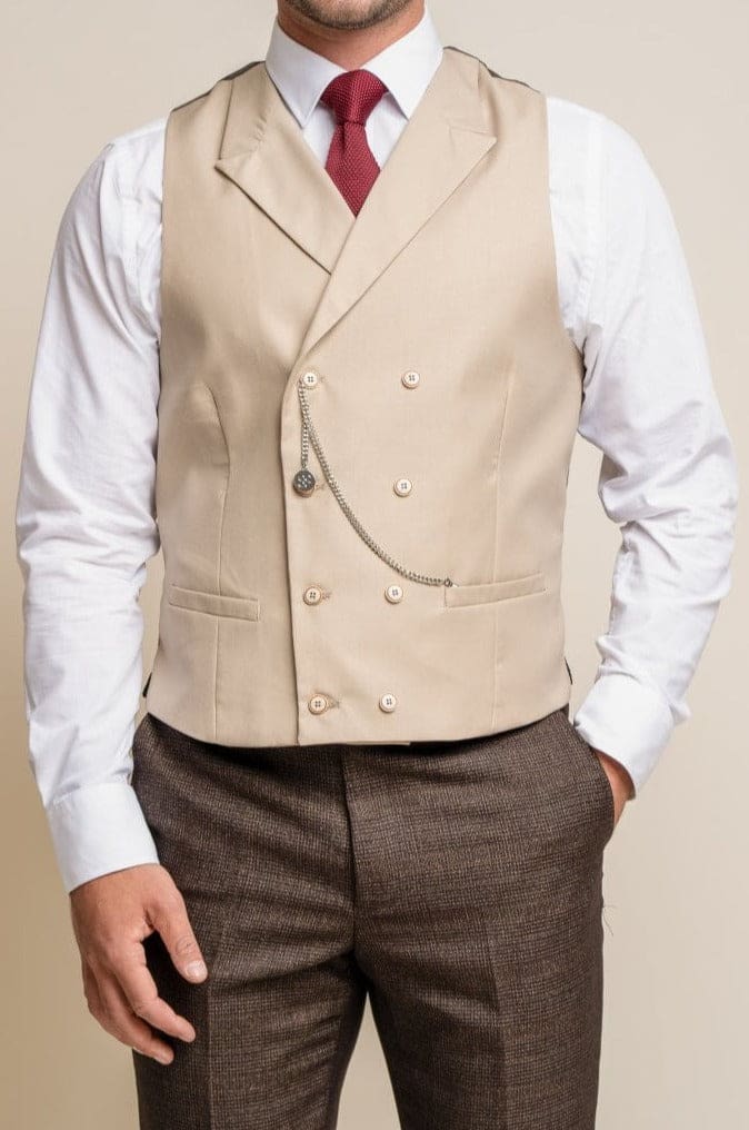 Cavani Lennox Beige Waistcoat