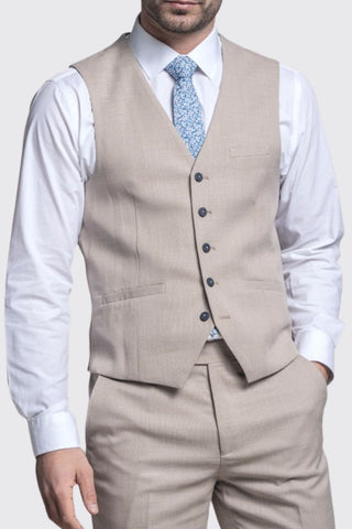 Cavani Miami Men’s Beige Waistcoat - 36 - Waistcoats