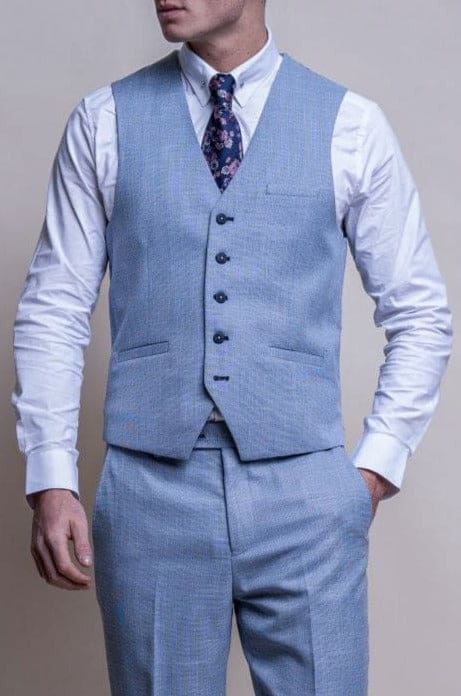 Cavani Miami Men’s Light Weight Waistcoat - Blue / 34R - Waistcoats