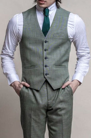 Cavani Miami Men’s Light Weight Waistcoat - Green / 34R - Waistcoats