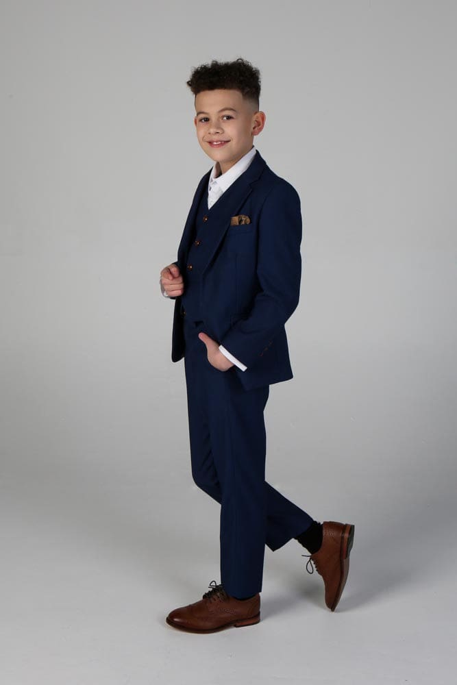 Device - Boy’s Mayfair Blue Three Piece Suit - boys suits